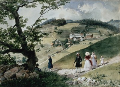 Promenade in Tabon by Miklós Barabás